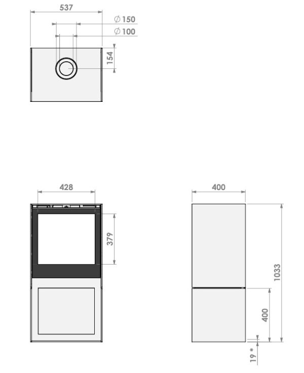 קמין גז BOX Gas 55