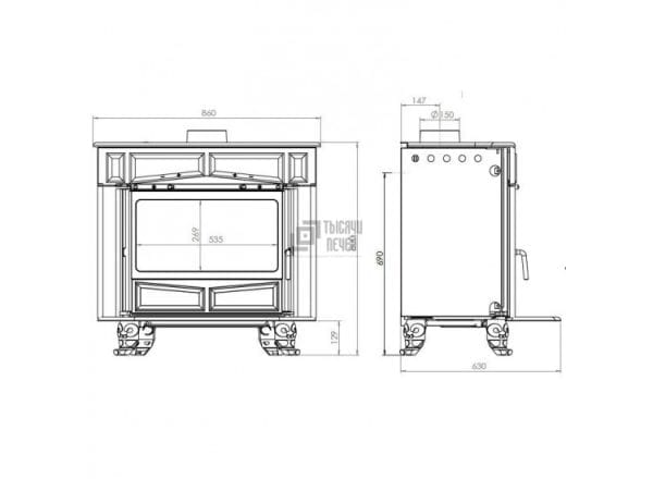 קמין עץ GLAS FRANKLIN